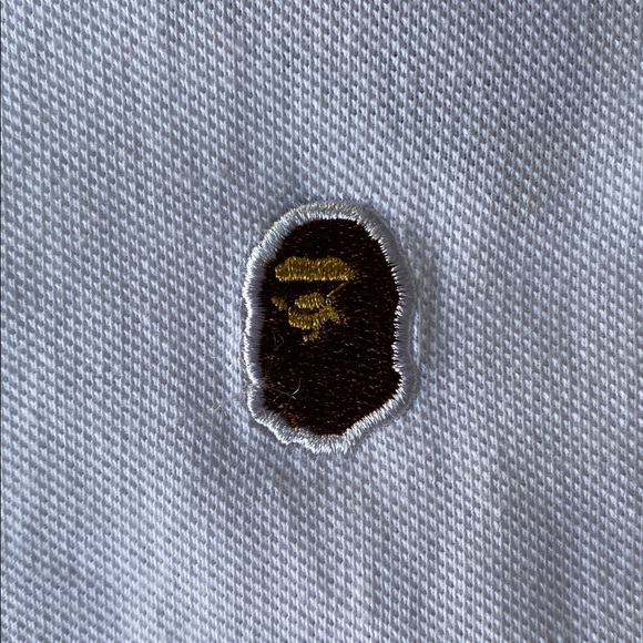 A Bathing Ape White Polo T-Shirt - Boy’s Medium - Picture 3 of 13